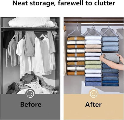 Hanging Closet Foldable Organizer – 6 Slot Storage by LUMEO