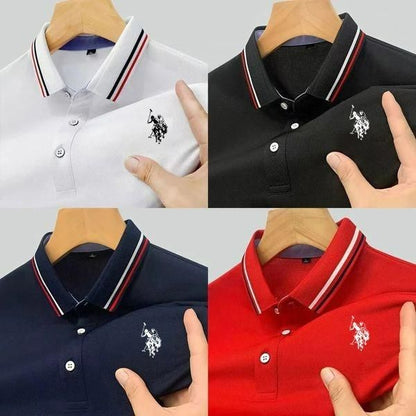 Men's Solid Half Sleeves Polo Neck T-Shirt (Pack of 4) - Core Collection