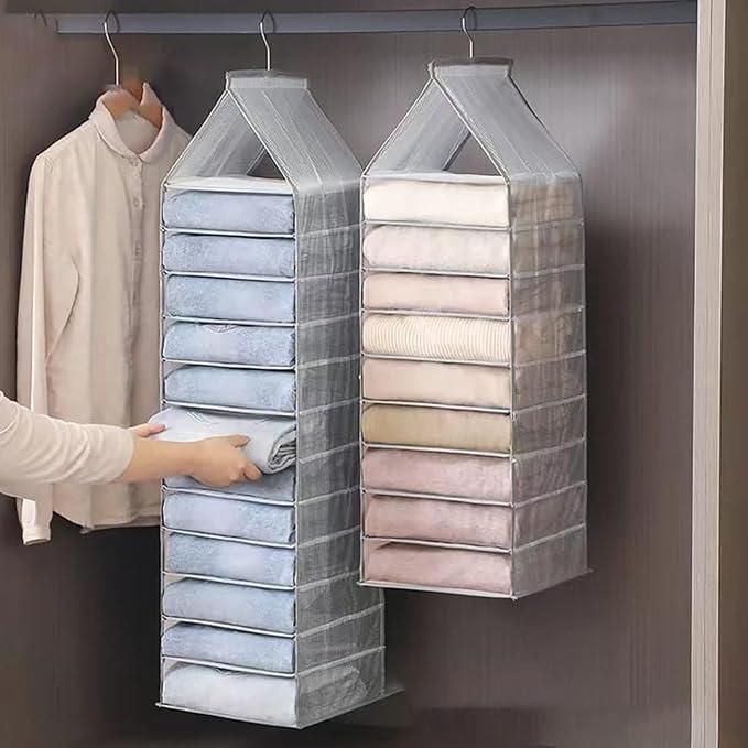 Hanging Closet Foldable Organizer – 6 Slot Storage by LUMEO